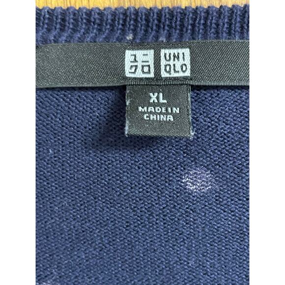 Uniqlo Navy Polka Dot Cardigan Sweater XL - Picture 4 of 15
